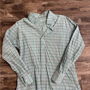Southern Tide Green and Red Plaid Button Down Shirt